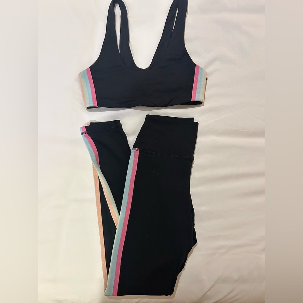 Spiritual Gangster Rainbow Stripe Sports Bra (1/2 of set)
